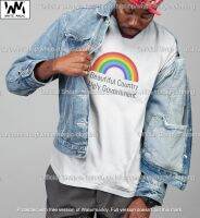 เสื้อยืด Unisex รุ่น Rainbow Beautiful Country Ugly Government สลอธ แบรนด์ White Magic Cotton TC ผ้านุ่มสบาย ลายสวย ระวังของปลอม!