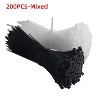 200/100Pcs Nylon Cable Ties Adjustable Self-locking Cord Ties Straps Fastening Loop Reusable Plastic Wire Ties For Home Office