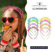 【 X.z. MOONLIGH】1ชิ้น/3ชิ้น/5ชิ้น/10ชิ้นหมวกปาร์ตี้วันเกิดสีลูกอมตกแต่งแบบห่วงรัดผมที่ตกแต่งผมสำหรับเด็กผู้หญิงเด็กที่คาดผมวันเกิดของใช้งานปาร์ตี้