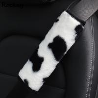 Plush Cow Printed Car Seat Belt Car Shoulder Cover Shoulder Pad Car Protection Safety Belt Padding Pad Guard Auto Accessories