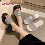 Atikota Giày Xăng Đan Nữ Đơn Giản Thoải Mái Mềm Mại Đa Năng Đá Chống Trơn