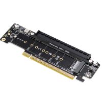 PCIE4.0ช่องแยกอะแดปเตอร์ขยาย PCI-Express X16 X8 + X4 + X4อะแดปเตอร์การ์ดแยก M.2 NVMex 2พอร์ตอินพุต