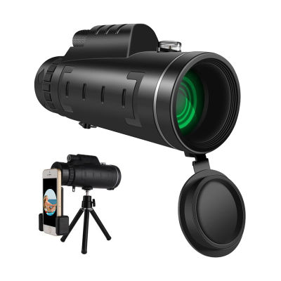 40X60 กล้องโทรทรรศน์ HD Mini Monocular สำหรับ Camping กลางแจ้งกล้องมองกลางคืนกลางแจ้งที่มีแสงน้อย (เข็มทิศ + คลิปกล้องโทรศัพท์มือถือ + ขาตั้งกล้องอลูมิเนียม)