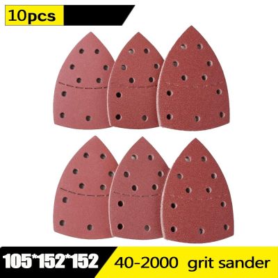 10pc Mouse Detail Sander Sandpaper 11 Holes Triangular Sanding Paper for Multi Sander Bosch PSM 160A Detail Palm 40-2000 Grits Cleaning Tools