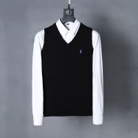 Autumn and winter Paul mens sweater vest vest slim V-neck business polo bottoming sweater sleeveless vest 【BYUE】