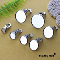 Stainless Steel 6mm 8mm 10mm 12mm 14mm 16mm 20mm Round Cabochon Earring Settings Ear Clip Cameo Base Blank Tray Do Not Fade