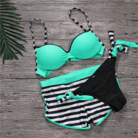 2018 New Push Up Women Swimwear Sexy Swimsuit Tankini with Shorts Trunks Sport Bathing Suits Women Three Pieces Bikini Plus Size