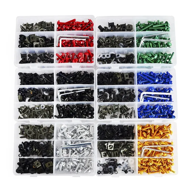 Motorcycle Stainless Steel 177PCS Windscreen Fairing Bolts Kit Fastener Clips Screws For Gsxr 600 750 1000 K1-k8 GSX TL 1000S Mounting Kits Washers Nut Clips