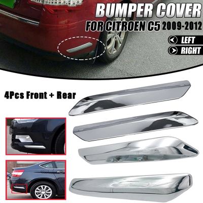4Pcs/Set Car Front+Rear Bumper Strip Cover Trim Chrome Decoration for Citroen C5 2009 2010 2011 2012