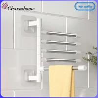 CHARMHOME ออแกไนเซอร์ ห้องน้ำ ประหยัดพื้นที่ ราวแขวนผ้า2-8บาร์ ชั้นวางผ้าเช็ดตัวหมุนได้ ที่แขวน ขายึดติดผนัง