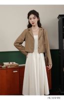 【HOT】♟❈♂ Fashion Short Small Blazer Sling Piece Korean Sleeve Skirt Set