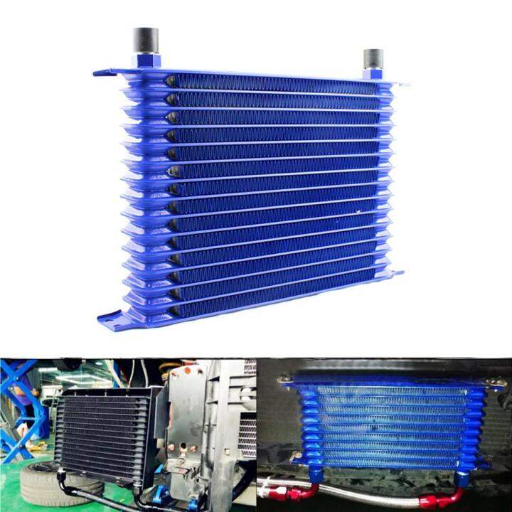 G-PLUS Universal 7" Electric Black Engine Cooling Fan 15 Row 10AN-AN10 Aluminum Engine Transmission Oil Cooler Blue In | Whizz Engine Oil Coolers & Kits - Foto 12