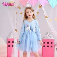 ZZOOI VIKITA 2022 Brand Girls Vestidos Dress Animal Cartoon Princess Dress Unicorn Baby Girl Clothes Kids Dresses for Girls LH4559