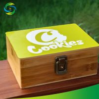 [COD] New Cookies large wooden storage box smoking set bamboo tool BOX with lock