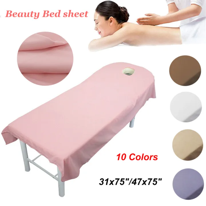 【COD】80/120x190CM Massage Table Sheet Polycotton Soft Facial Bed Cover