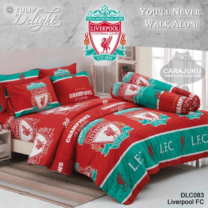 tulip-delight-ชุดผ้าปูที่นอน-ผ้านวม-6-ฟุต-ลิเวอร์พูล-liverpool-dlc083-สีแดง-ชุด-6-ชิ้น-ทิวลิป-ผ้าปู-ผ้าปูที่นอน-ผ้าปูเตียง-หงส์แดง-ลิเวอร์