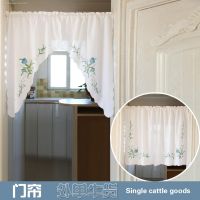 Sale promotion of foreign trade export American rural idyll printed manual cotton embroidery curtain partition half shade