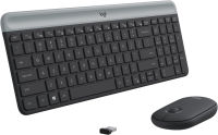 Logitech MK470 Slim Wireless Keyboard and Mouse Combo - Modern Compact Layout, Ultra Quiet, 2.4 GHz USB Receiver, Plug n Play Connectivity, Compatible with Windows - Graphite