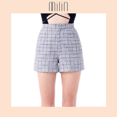 [MILIN] High waist Sequin with woven tweed shorts การเกงขาสั้นเอวสูงผ้าเลื่อมทวีด Nowy Shorts