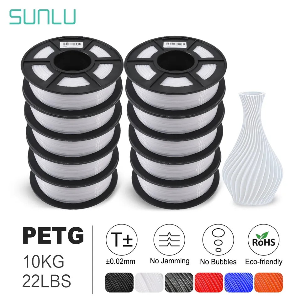 SUNLU 1KG PETG 3D Printer Filament 1.75mm ±0.02mm1KG/2.2LBS 3D Material PETG  For 3D PrinterHigh transparency and good gloss