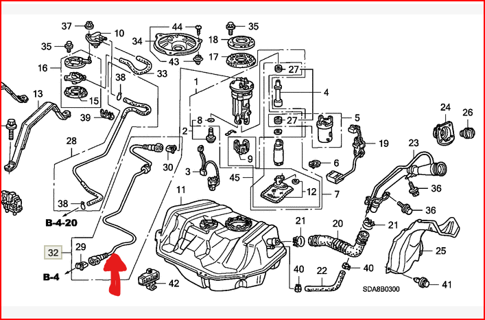 ส่งฟรี-ท่อน้ำมันออกจากถัง-honda-accord-2-4-g7-ปี-2002-2007-แท้เบิกศูนย์