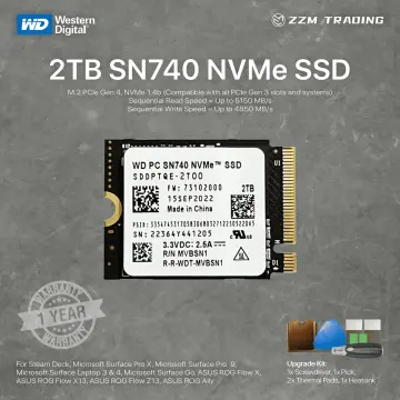 2TB M.2 2230 SSD NVMe PCIe4x4 PC SN740 For Steam Deck ASUS ROG
