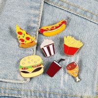 【CW】 13 Snack Brooch Burger Pizza Drinks French Fries Hot Dog Enamel Pins Food Brooche Jewelry