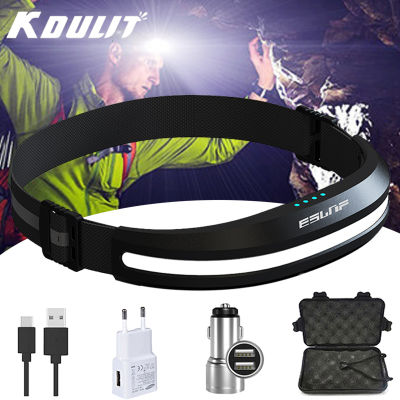 KDULIT New USB Rechargeable Running Light Headlight COB Multi-mode Work Light Outdoor Camping Flood Light Headlight