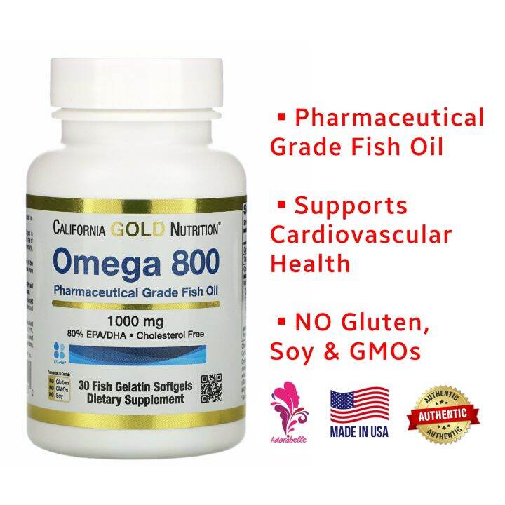 California Gold Nutrition, Omega 3, Omega 800 Pharmaceutical Grade Fish
