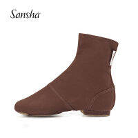 Sansha Unisex ซิปด้านข้าง Jazz Boot ผ้าใบคุณภาพสูง Suede แยก-Sole ผู้หญิงผู้ชายหญิง Modern Dance รองเท้า JB6C