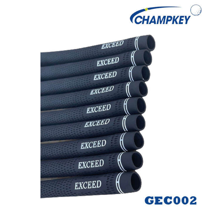 champkey-กริบไม้กอล์ฟ-แบบ-10-ชิ้น-สีดำแดง-gec002-golf-grip-standard-size