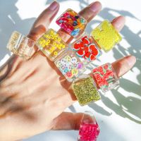 Fashion Transparent Fruit Resin Ring For Women Sweet and Cute Ladies Party Gift Jewelry Dropshipping Wholesale