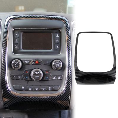 Car Carbon Fiber Center Console Dashboard Navigation Cover Trim Panel for Dodge Durango 2014-2020