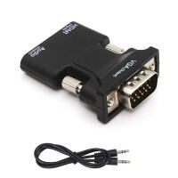 Millys ตัวแปลง VGA ตัวผู้แบบ HDMI หญิงไปพร้อมอะแดปเตอร์เสียงรองรับสัญญาณเอาท์พุท1080P