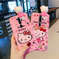 สำหรับ OPPO A5 2020 A9 2020 A11 A8 F9 F11 F11 Pro A31 A91 F15 Reno 3การ์ตูน Hello Kitty Top ตุ๊กตาซิลิโคนนุ่มน่ารักป้องกัน