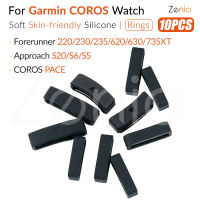 Zenia 10PCS ผิวนุ่มซิลิโคนแหวน Fastener แหวนห่วงความปลอดภัยสำหรับผู้เบิกทาง Garmin Forerunner 220 230 235 620 630 735XT Approach S20 S6 S5 COROS PACE ซิลิโคนสายสำรอง Keeper สายนาฬิกา