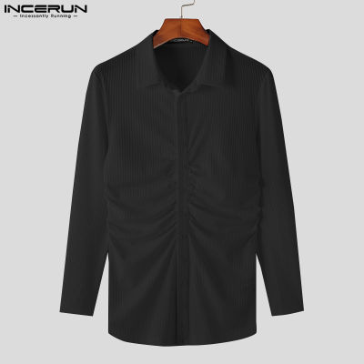 INCERUN เสื้อยืดถักแขนยาวลำลองสำหรับบุรุษเสื้อยืดฟิตเนส Pullover Tops Tees (ชุดลำลอง) #3