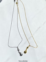 (Silver 925) hoo.stores Double Drop Necklace สร้อยคอเงินแท้ s925 สร้อยคอ สร้อยคอหัวใจ เครื่องประดับเงินแท้ ปลอดสารนิกเกิล ไม่แพ้ ไม่คัน