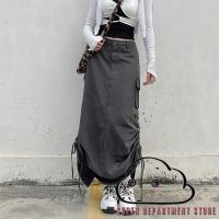 COD ✹♧﹍ The Neonatal Shop34uilk9iy SUPER-Women Long Maxi Skirts with Adjustable Drawstring Loose Summer Female Clothes Y2K Skirts