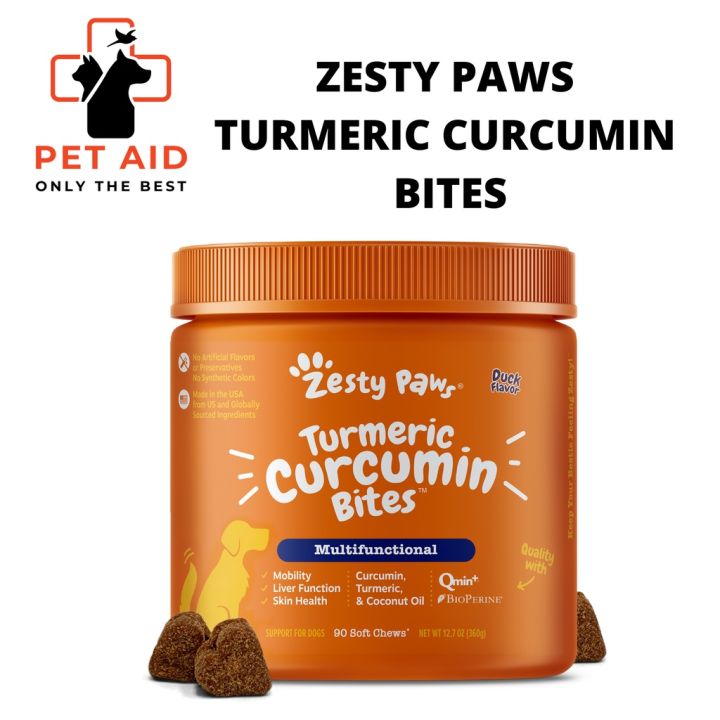 Zesty Paws, Turmeric, Curcumin Bites For Dogs, All Ages, Duck Flavor ...