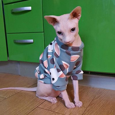Winter Sphynx Cat Clothes Warm Fleece Cat Hoodie Coat for Puppy Pet Clothing Cute Small Dogs Apparel Hairless Cat Shirt Sweater