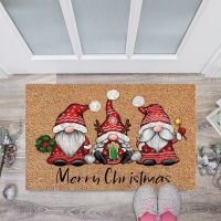 【YF】☜▫  Gnome Doormat Xmas Floor Rugs for Front Door Non Rubber Back