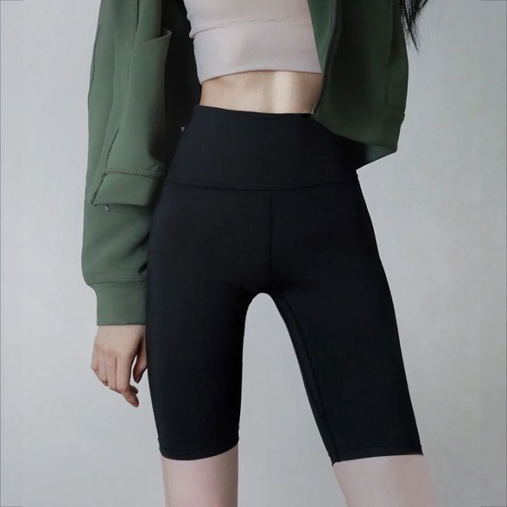 the-new-uniqlo-yoga-leggings-womens-outerwear-sharkskin-shorts-thin-tight-elastic-five-point-cycling-pants-buttock-safety-pants-summer