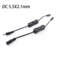 1pcs DC Male to female power on off switch cable 5.5 X 2.1mm Power supply Connector cord Plug adapter 5V 12v 24V for LED strip  Wires Leads Adapters