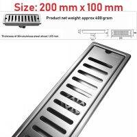 【cw】 VIBORG 200mm x 100mm Deluxe 304 Extra-thick Rectangular Shower Linear Floor Drain Drainage Stainer !