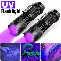 UV LED Flashlight Portable Mini Ultra Violet Blacklight Light Zoomable Inspection Lamp Pet Urine Scorpion Stain Detector Torch Rechargeable  Flashligh