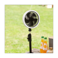 Rechargeable Vertical Tripod Fan Home Tripod Display Fan Hiking Shaking Head Vertical Fan White &amp; Black ABS+Iron