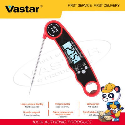 Vastar ดิจิตอลอาหารเครื่องวัดอุณหภูมิพับได้เทอร์โมมิเตอร์สำหรับทำอาหารปรุงเนื้อ Probe BBQ เตาอบไฟฟ้า Temperature เครื่องวัดเซ็นเซอร์เครื่องมือ