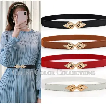 Elegant Leaf] Lady belt PREMIUM QUALITY elastic Metal ladies women tali  pinggang perempuan Dinner, Wedding 腰带 腰链 裤带