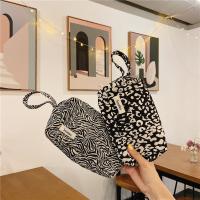 Tas Dompet Wanita Desain Sederhana Organizer Tas Rias Kanvas Leopard Zebra Kantung Ritsleting Tas Dompet Gelang untuk Hadiah Wanita